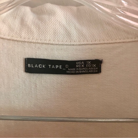 Black Tape_ Plus Size Oversized Cream Denim Shacket - Picture 7 of 10